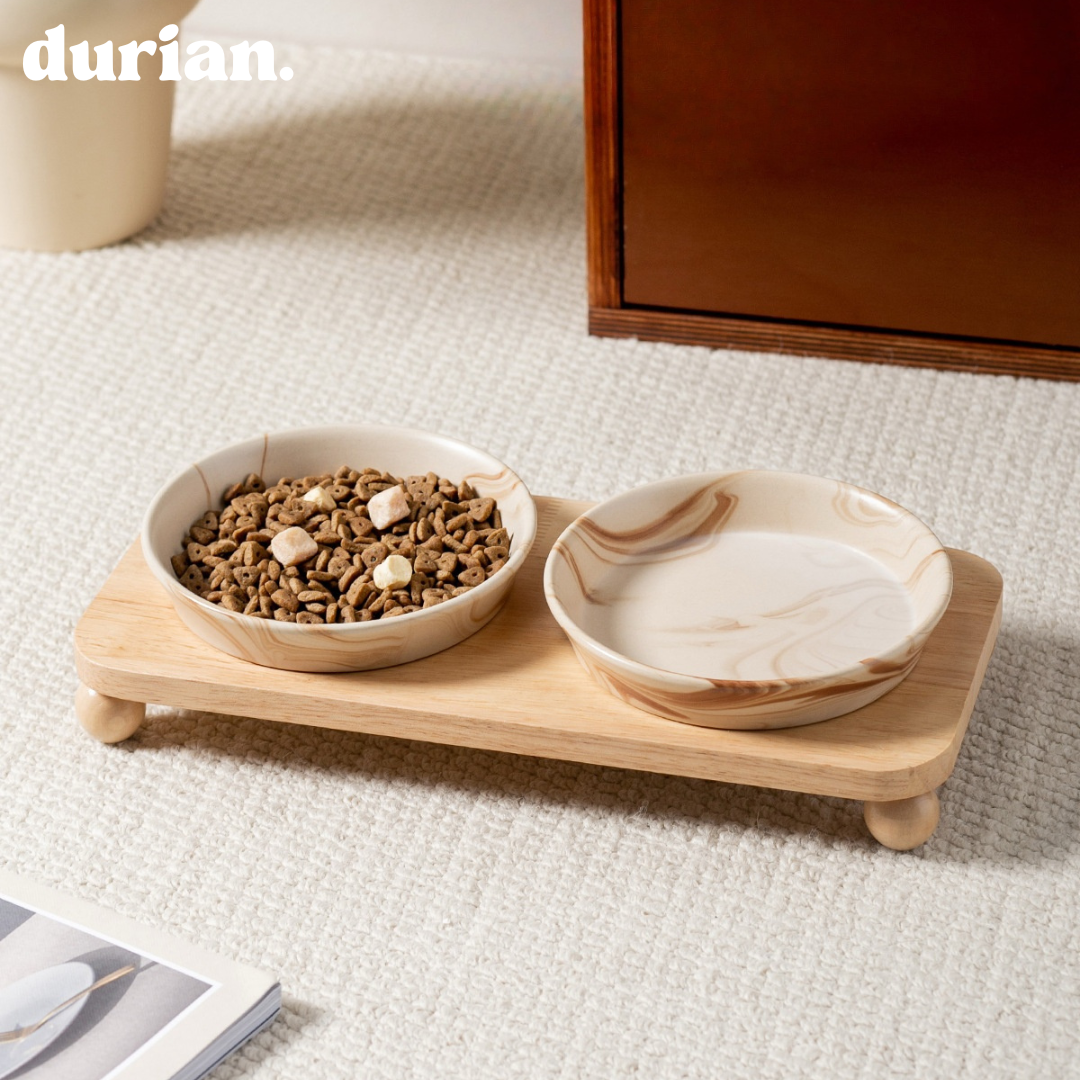 durian ダブルボウル 木製スタンド