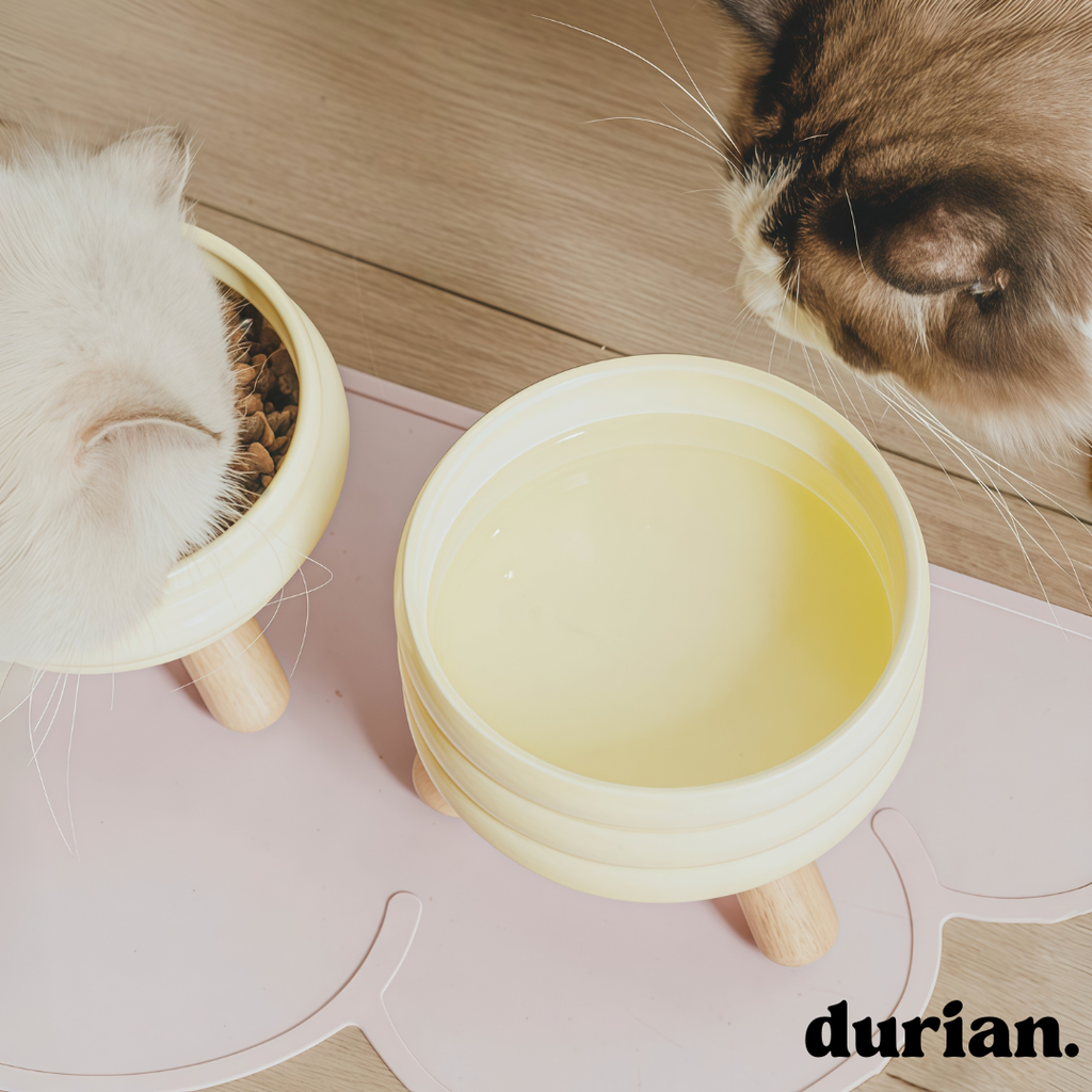 durian. ペットフードボウル 陶磁器製 高脚デザイン｜猫犬兼用 食器台付き フードボウル＆ウォーターボウル