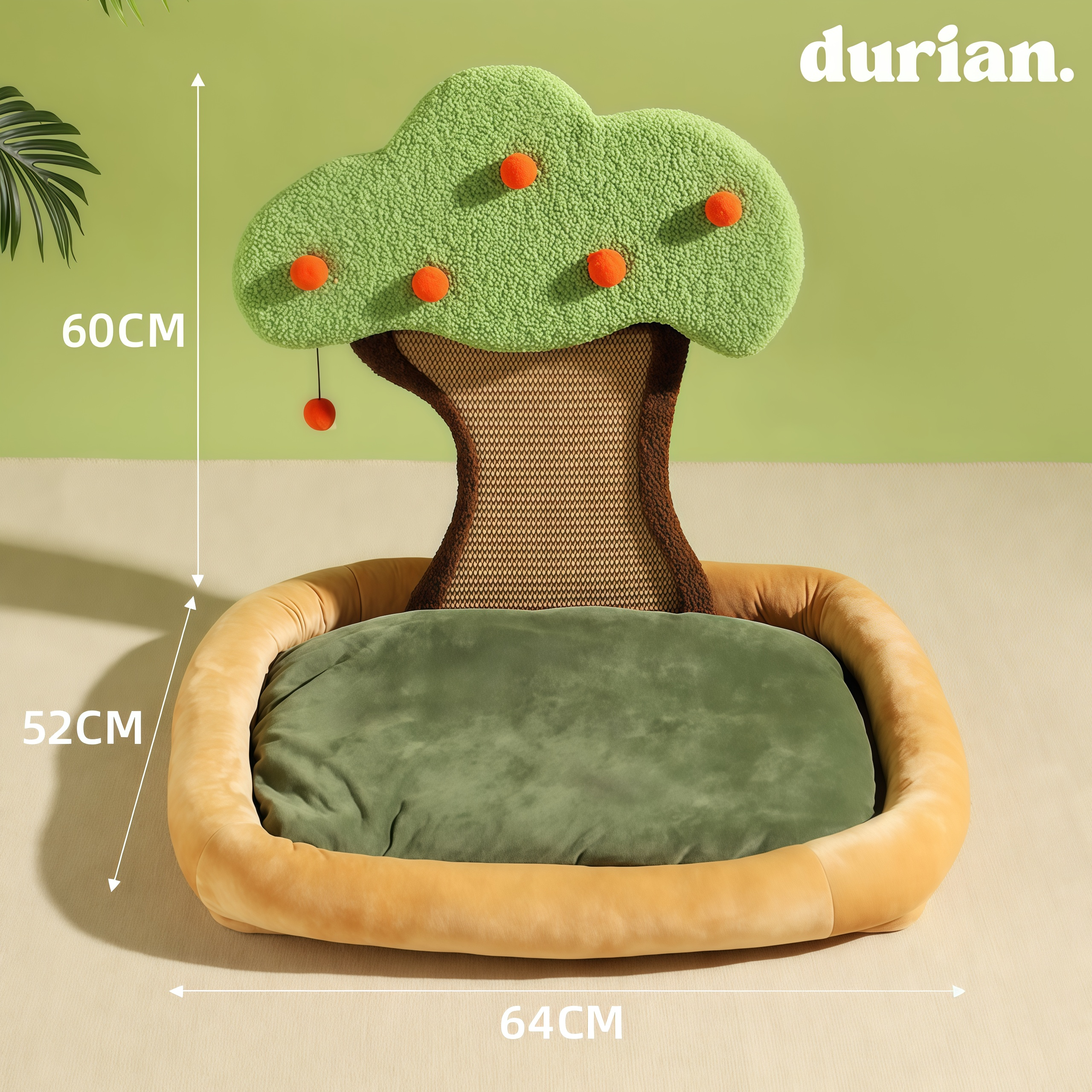 durian 柿の木デザイン 猫用爪とぎベッド｜ペットインテリア 剣麻製おしゃれキャットハウス