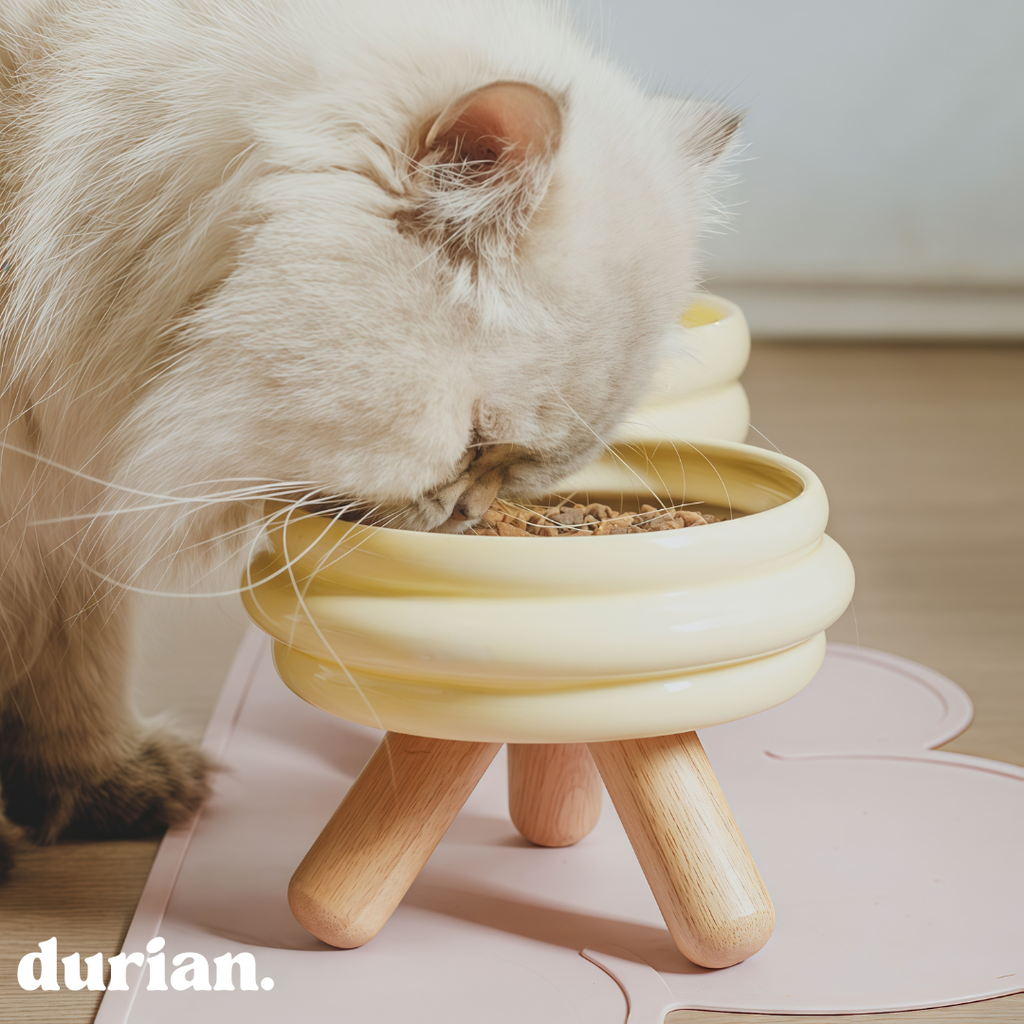 durian. ペットフードボウル 陶磁器製 高脚デザイン｜猫犬兼用 食器台付き フードボウル＆ウォーターボウル