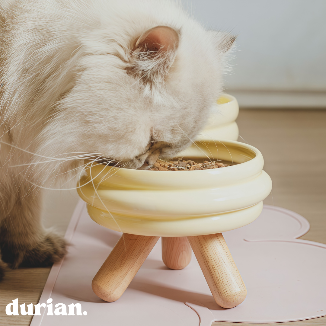 durian. ペットフードボウル 陶磁器製 高脚デザイン｜猫犬兼用 食器台付き フードボウル＆ウォーターボウル