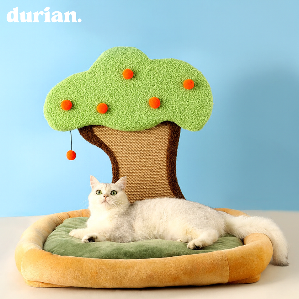 durian 柿の木デザイン 猫用爪とぎベッド｜ペットインテリア 剣麻製おしゃれキャットハウス